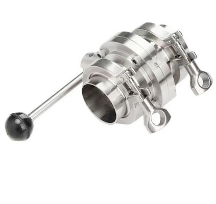 Dobra cena Stainless Steel Hand Operated Butterfly Valve , Tri Clamp Ferrule Complete Set w Internecie
